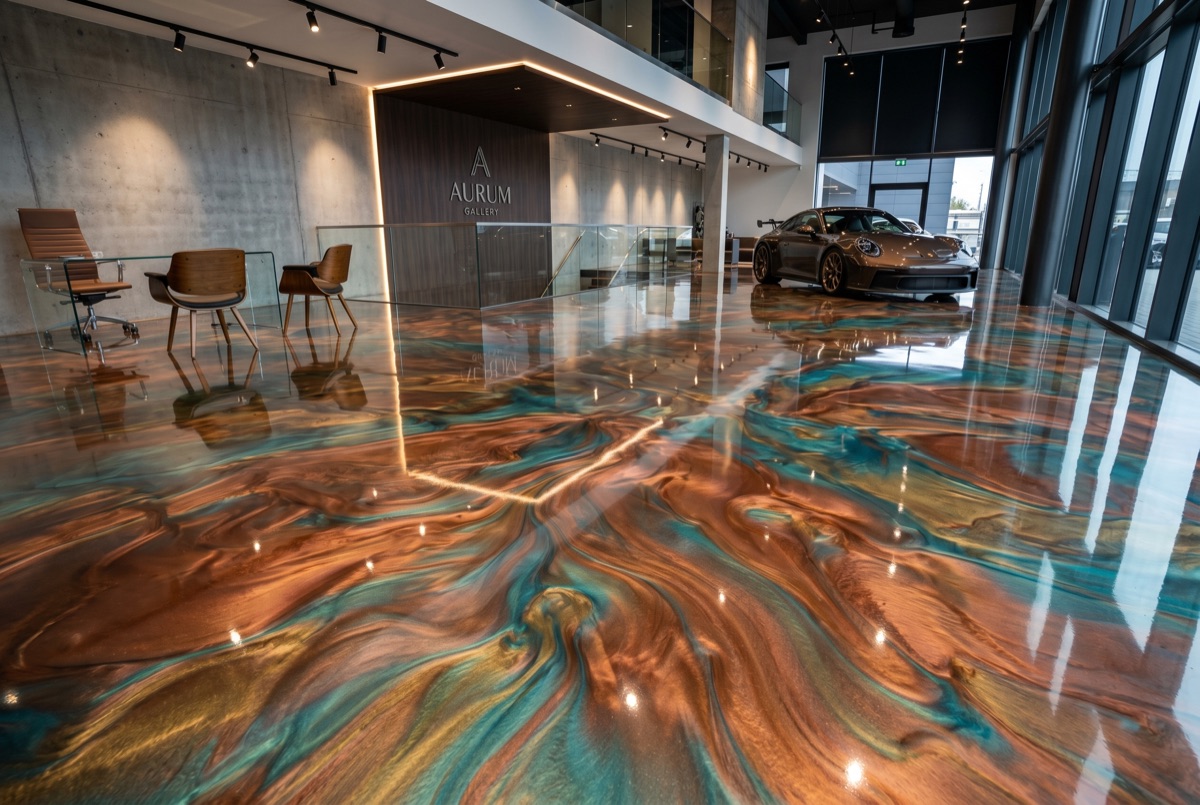 Metallic & Flake Epoxy floor finish
